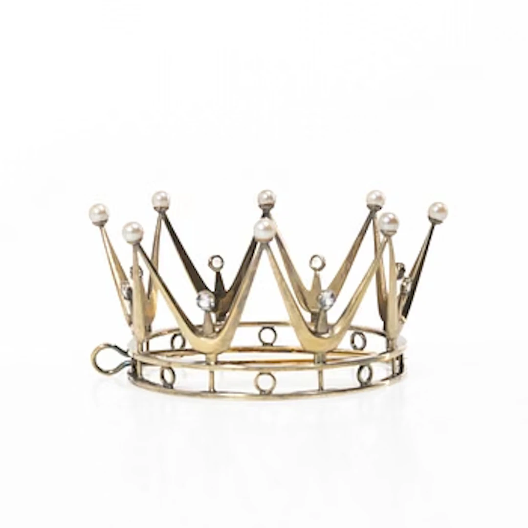 Bridal crown, gilt-silver with pearls and synthetic stones, mark of
