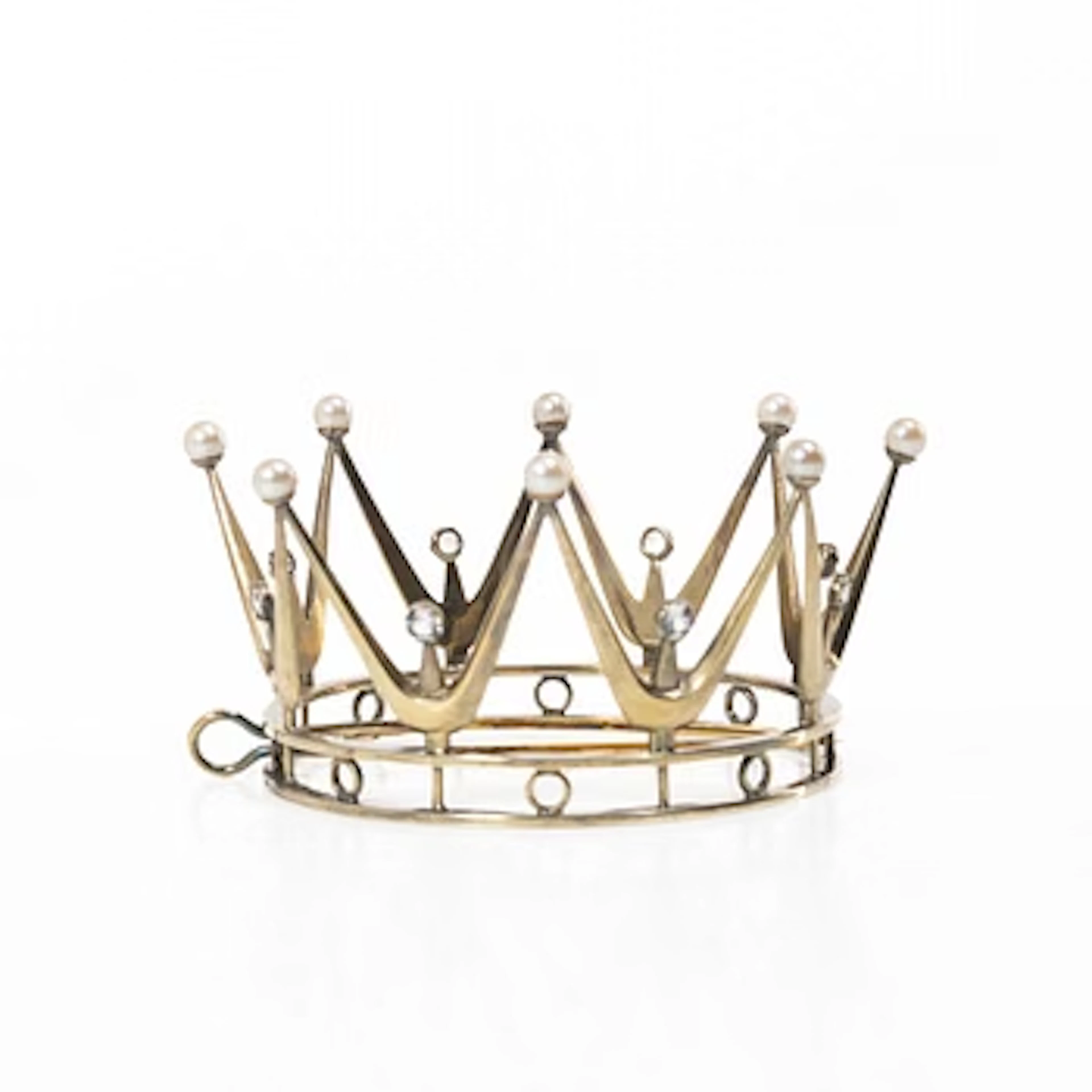 Bridal crown, gilt-silver with pearls and synthetic stones, mark of
