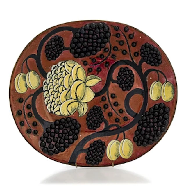 Birger Kaipiainen, Decorative dish, stoneware, signed Kaipiainen Arabia.