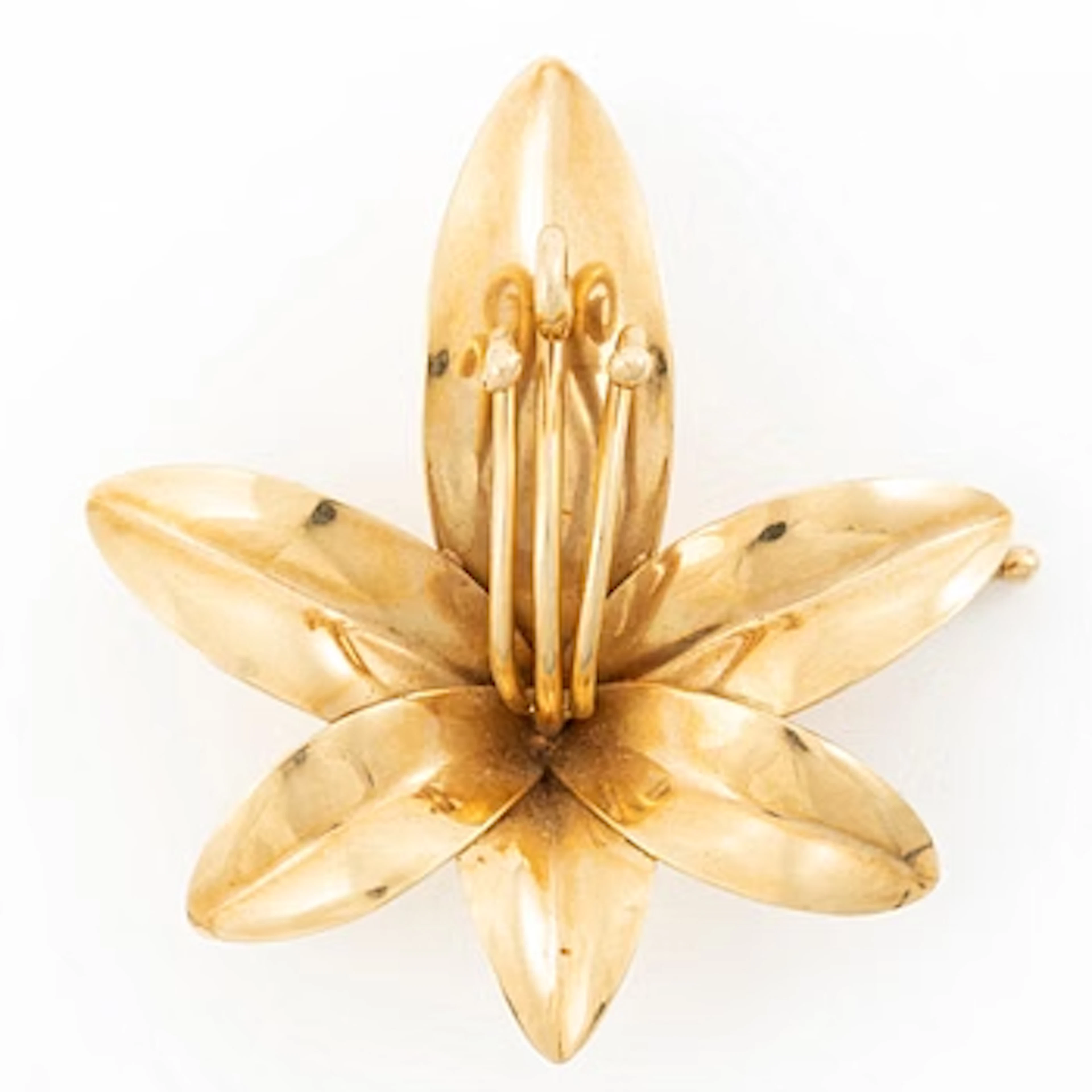 Brooch/pendant, Engelbert, Stigbert, in the form of a lily, 18K gold.