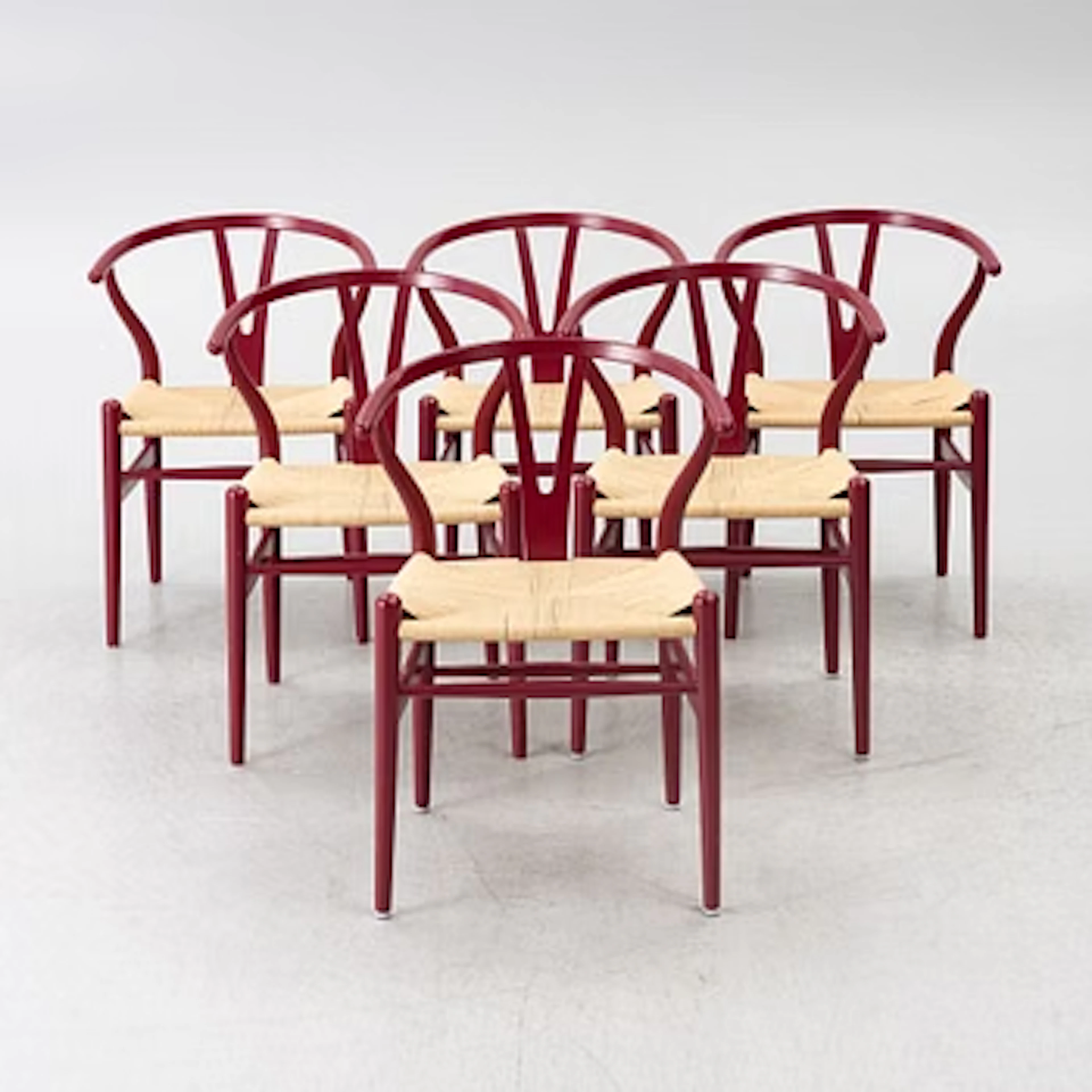 Hans J. Wegner, 6 chairs, model CH-24/"Wishbone Chair", Carl Hansen