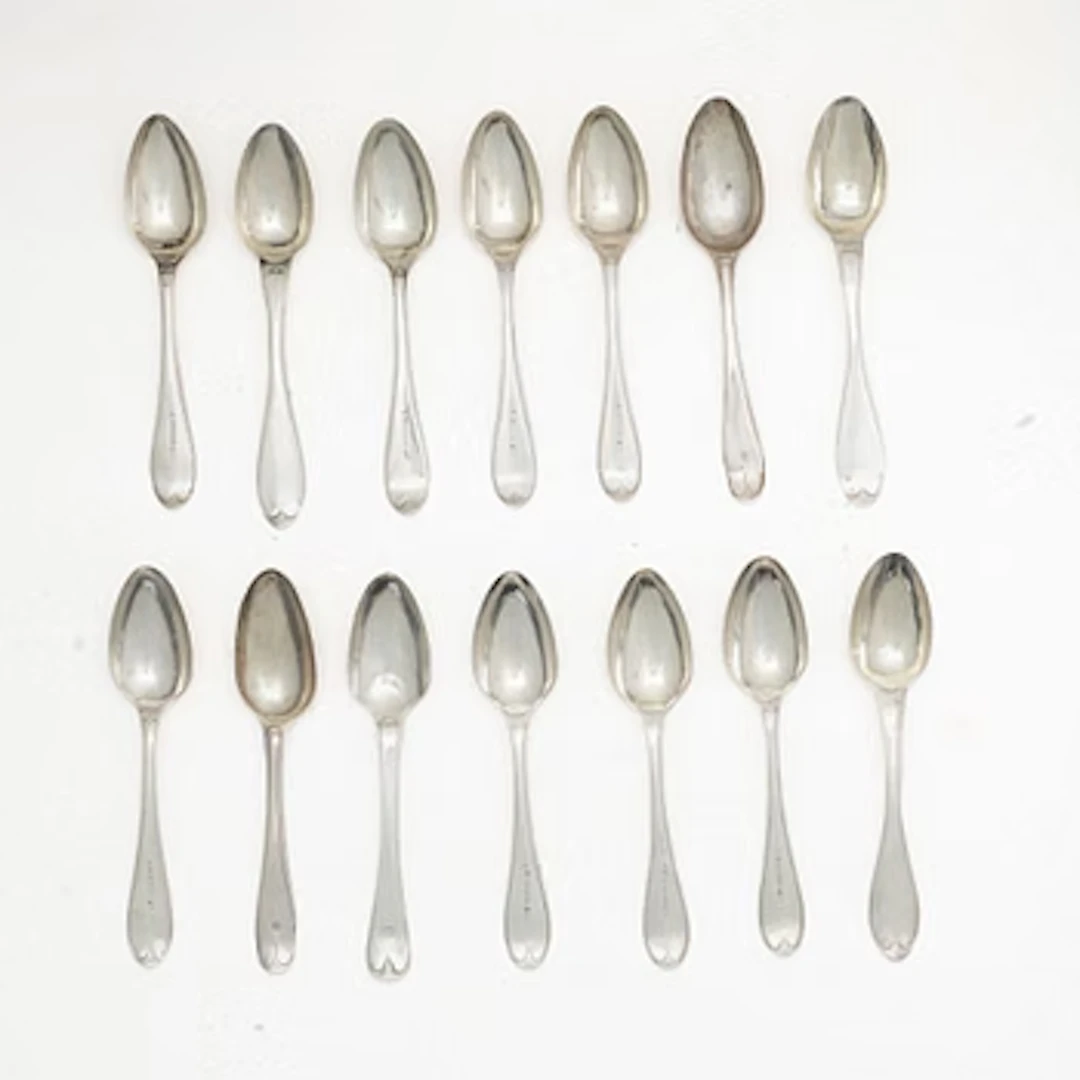A set of Swedish 19th Century silver spoons (14 pieces).