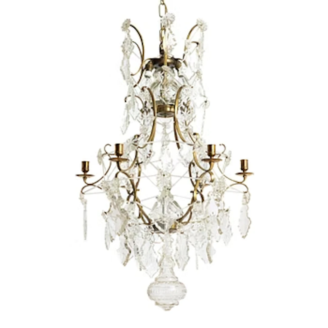 A Rococo style chandelier, 19th century.