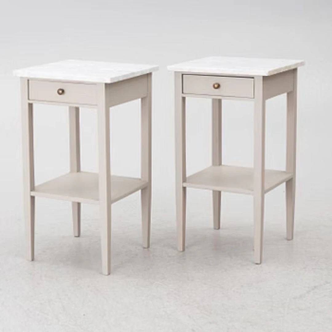 A pair of contemporary bedside tables.