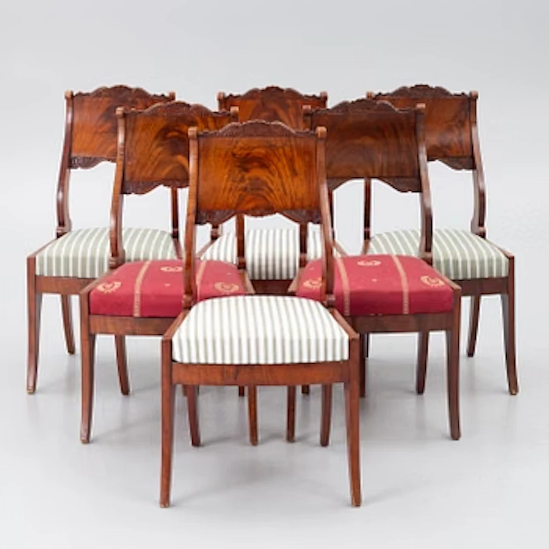 Chairs, 6, Russia/Baltic region, first half of the 19th century, Empire.