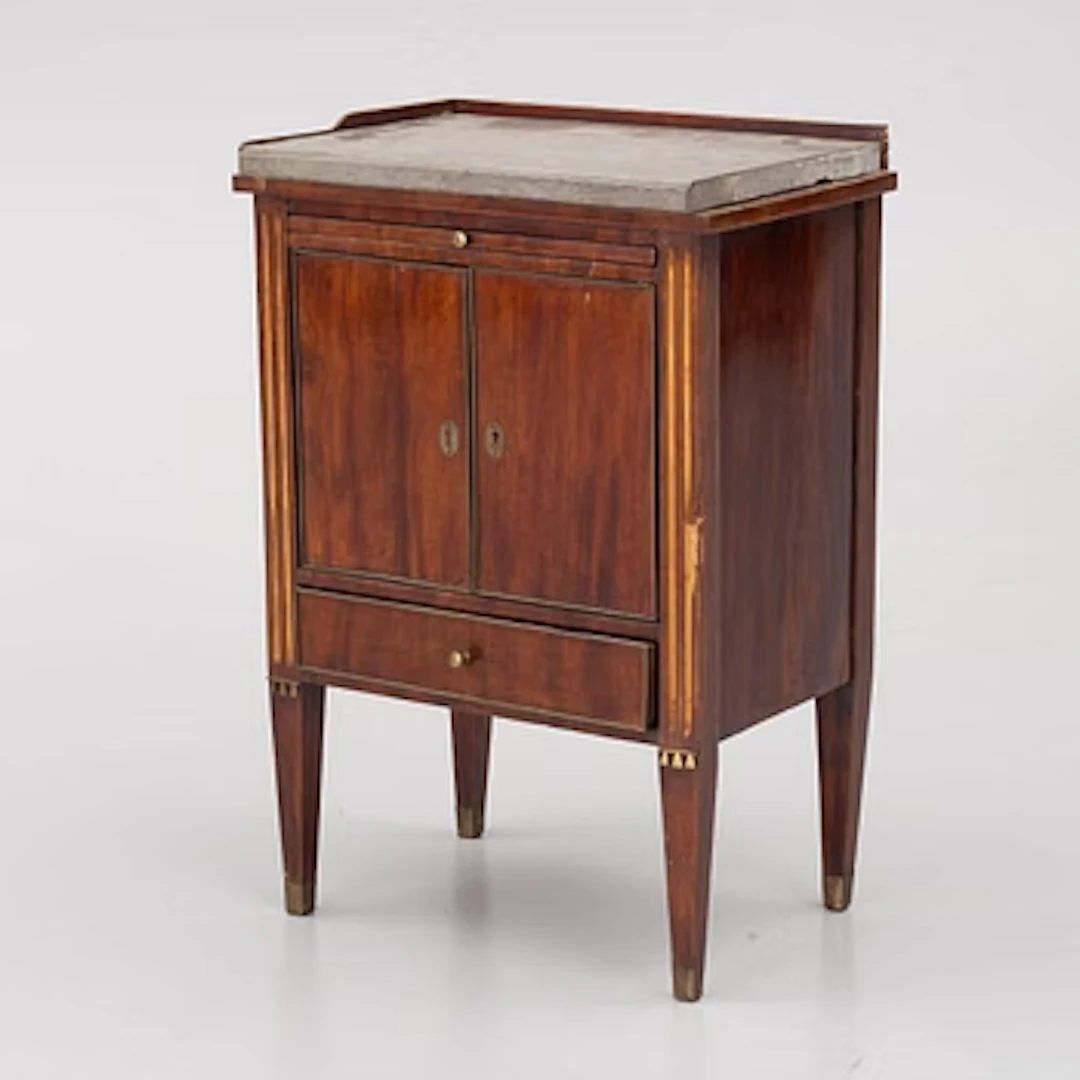 A late Gustavian style pot cupboard, 19th century.