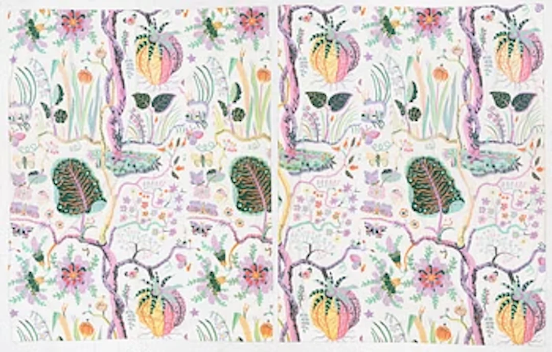 Josef Frank, Curtain panels, two pieces, cotton, in the “Hawaii” pattern