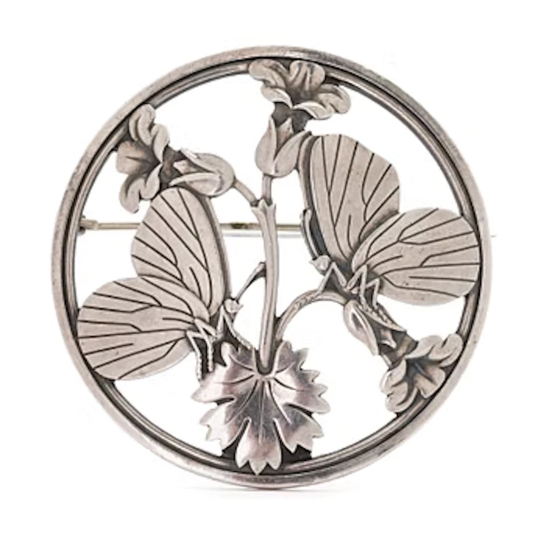 Georg Jensen, & Wendel, brooch no. 283, sterling silver, Denmark.