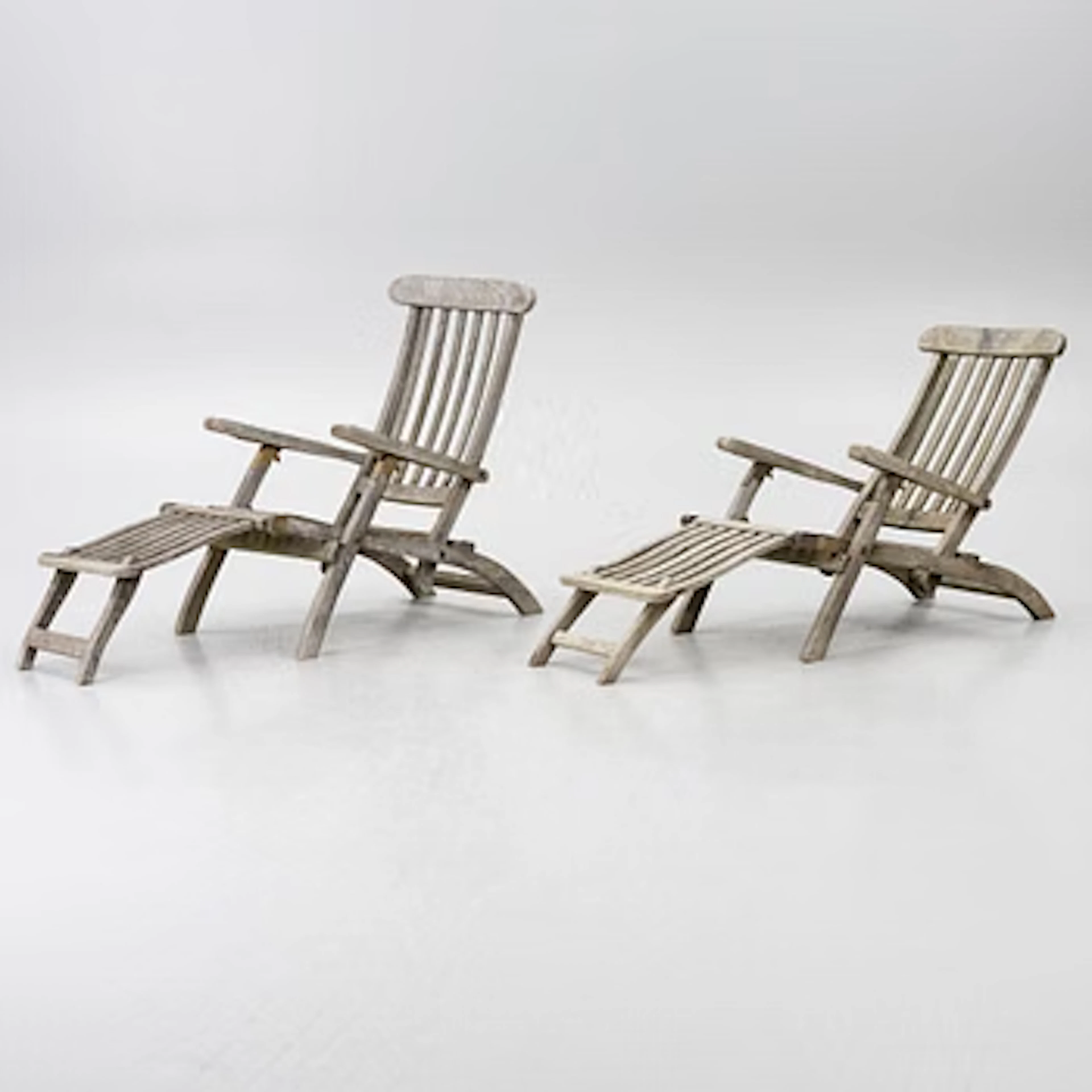 Deck chairs, a pair, circa 2000.