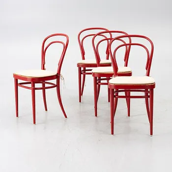 Chairs, 4, Thonet, modern production.
