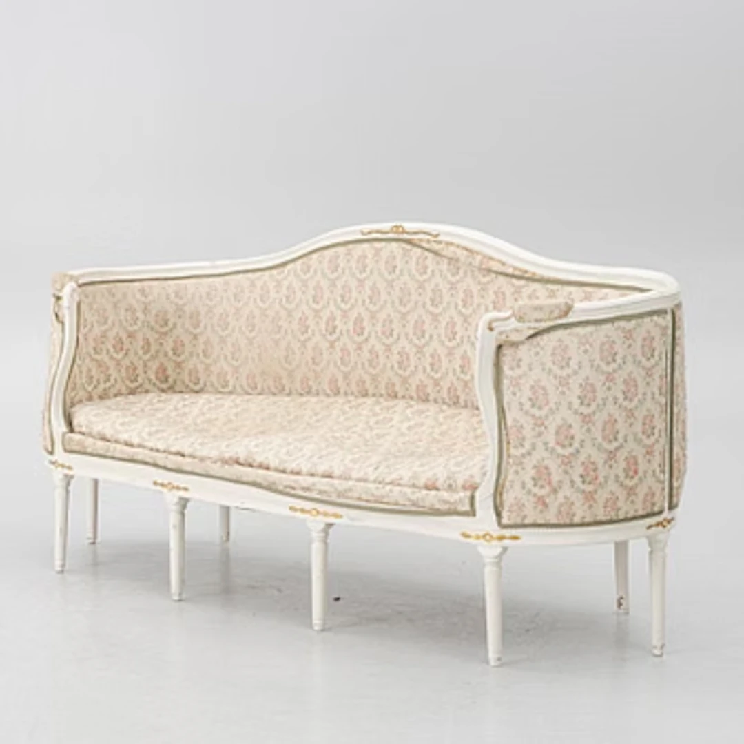 A Gustavian sofa, 18th century.