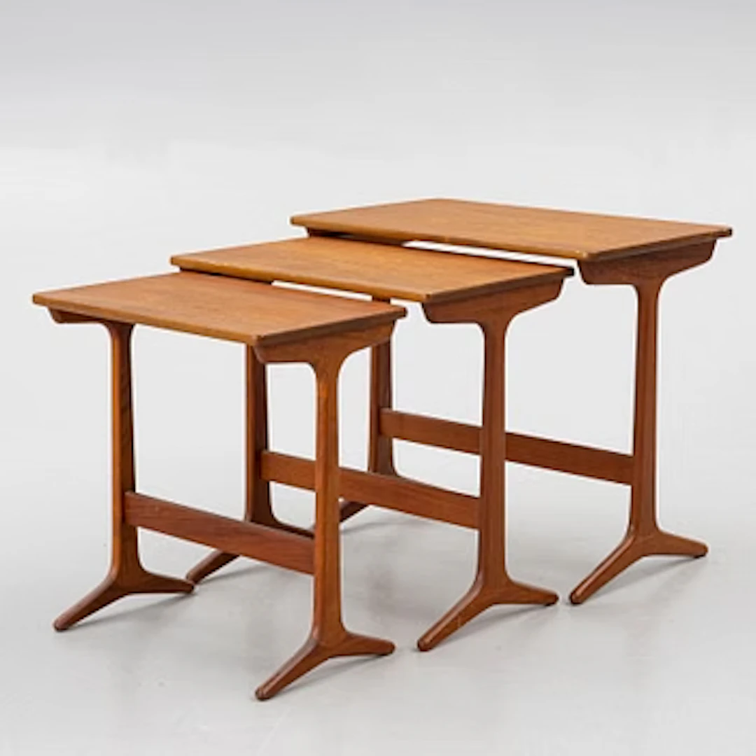 Erling Torvits, a three-piece nesting table, Denmark, 1960's.