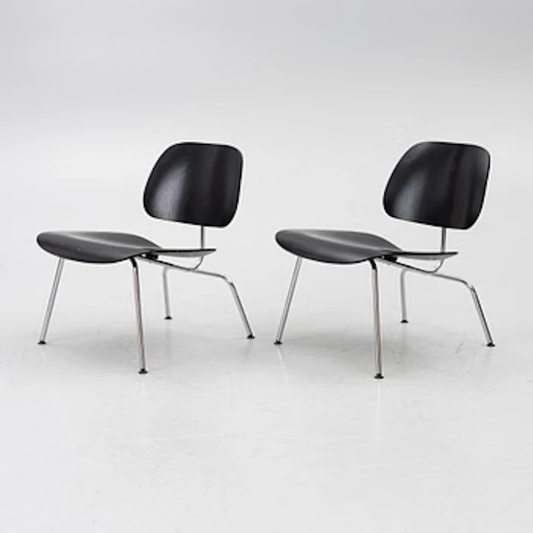 Charles & Ray Eames, Chairs, a pair, "LCM", Vitra, 2003.