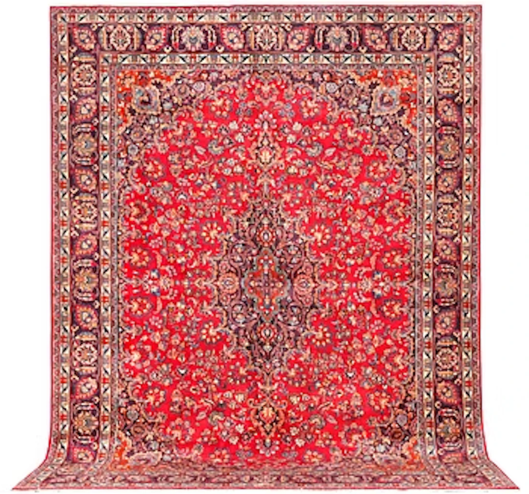 A Meshed carpet, c. 382 x 287 cm.