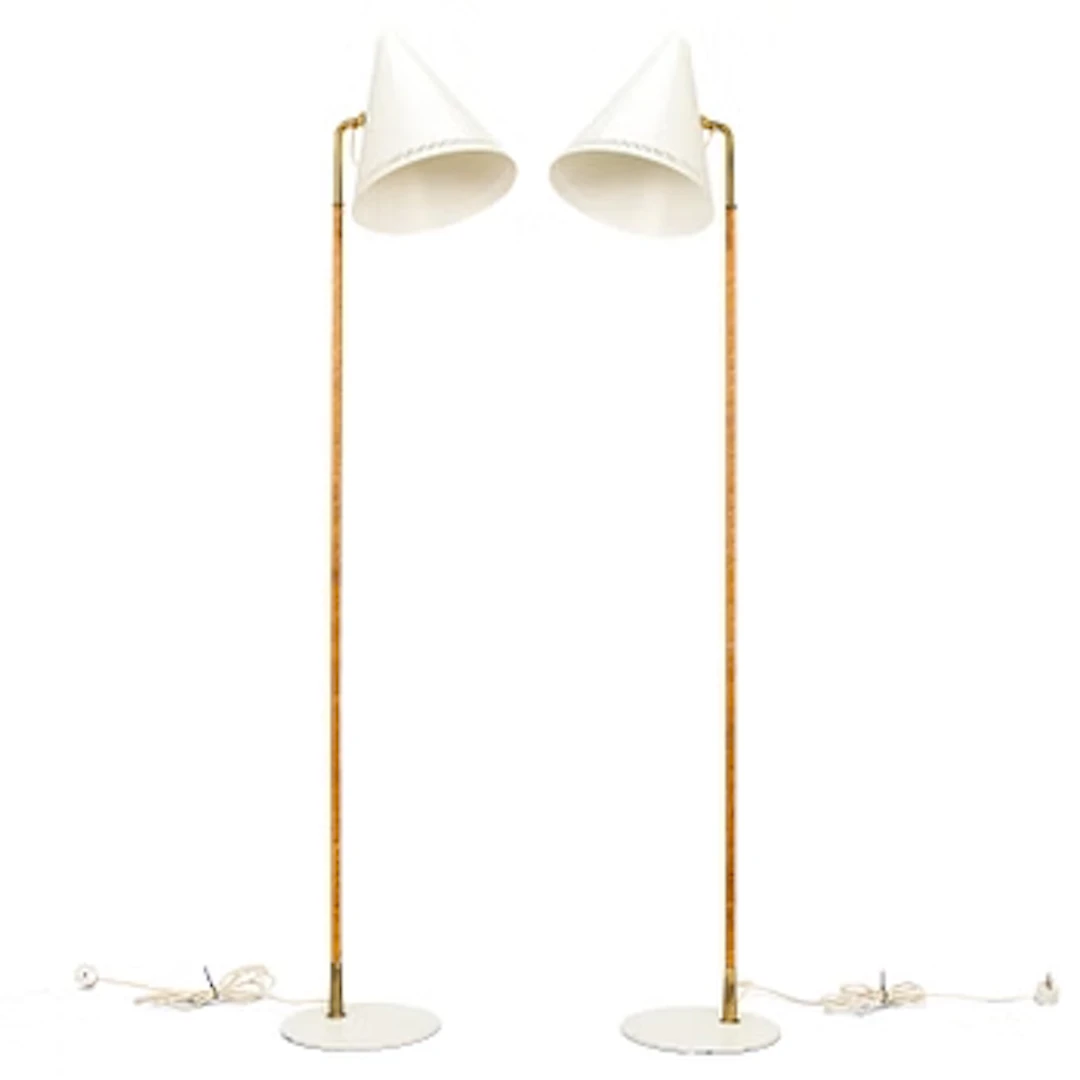 Paavo Tynell, a pair of mid-20th century K10-10 floor lamps for Taito Finland.