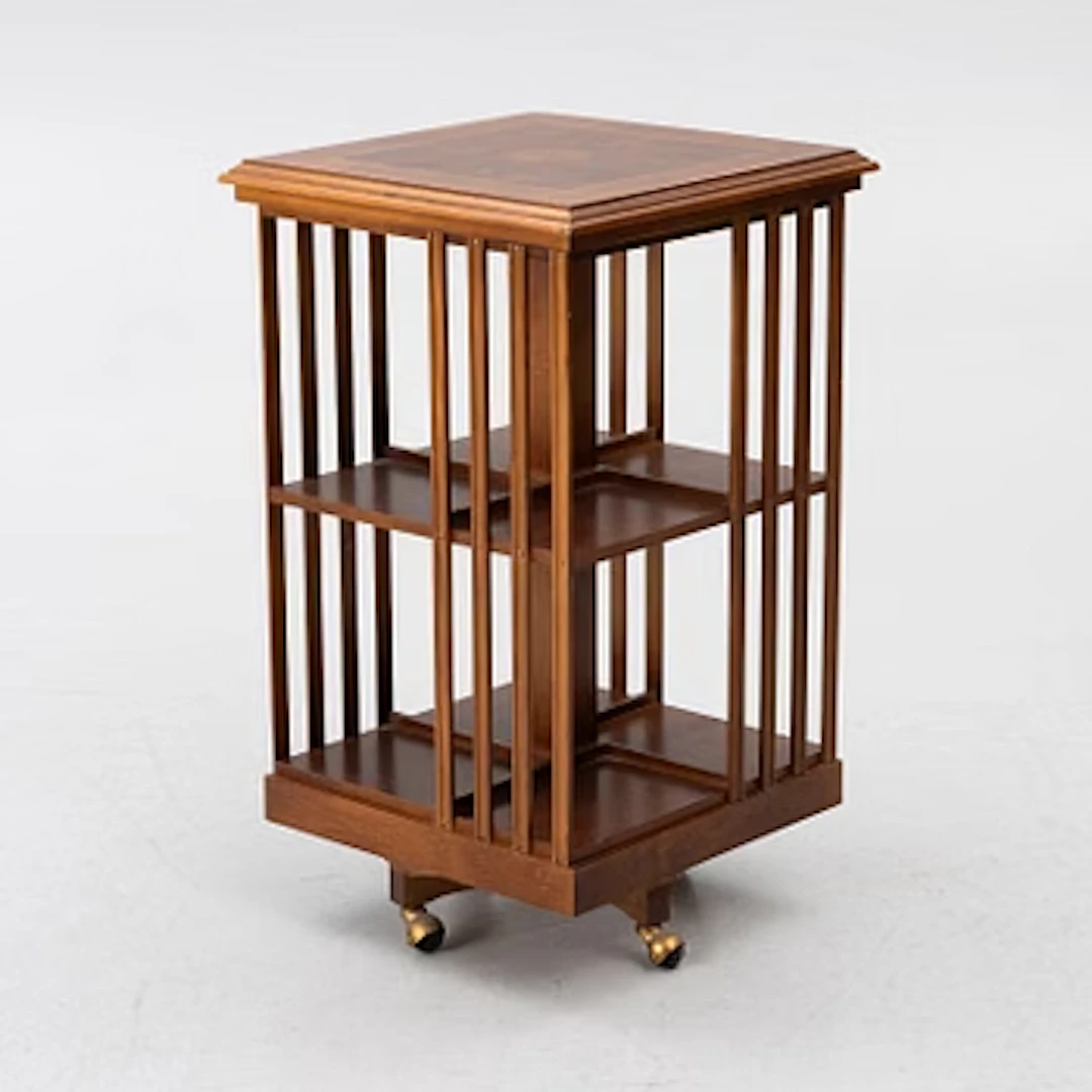 Rotating bookcase, late 20th century.