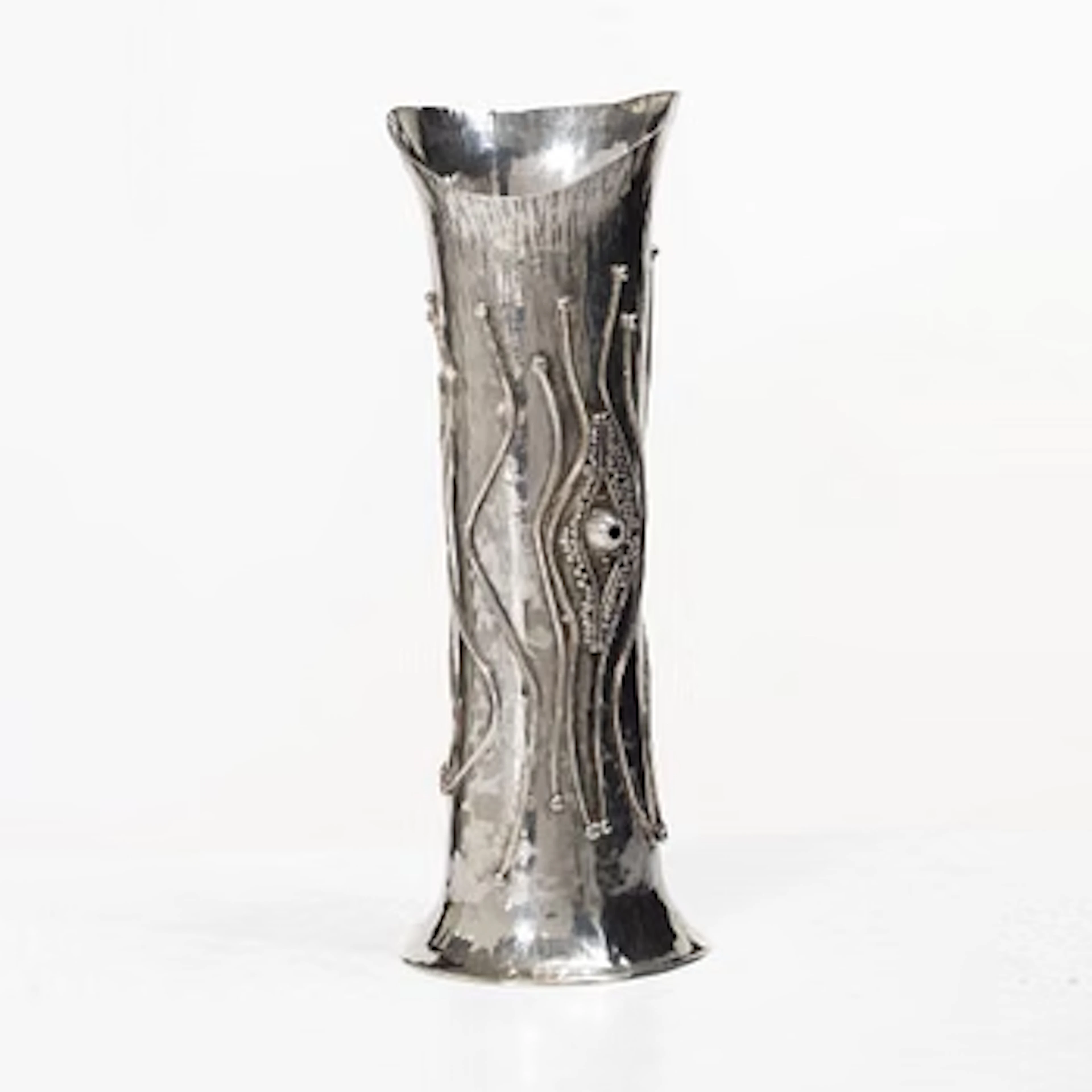 Bernd Janusch, Vase, sterling silver, Rosa Taikon Janusch, Stockholm, 1980.