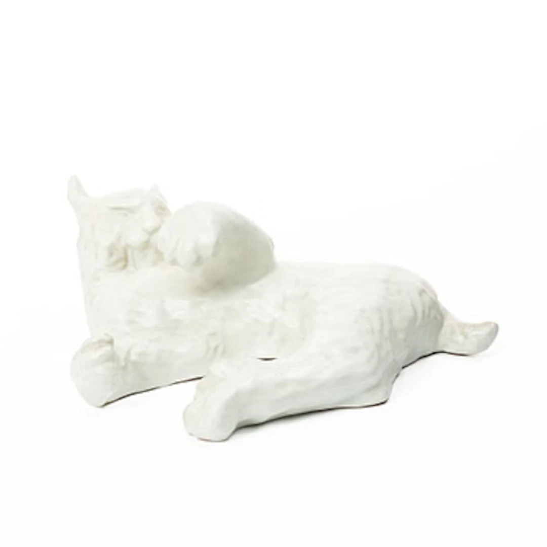 Vicke Lindstrand, a figurine, 'Lying Lynx', Upsala Ekeby.