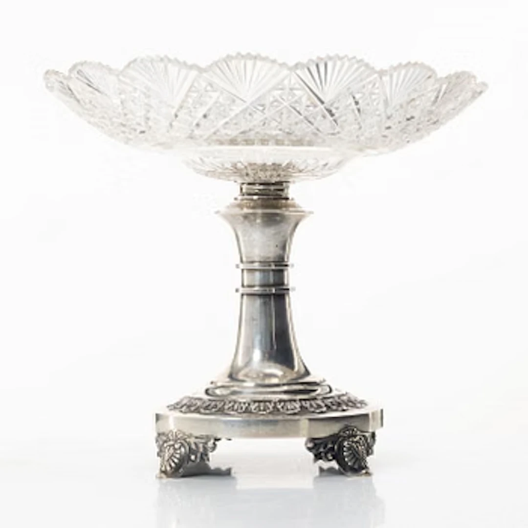Gustaf Möllenborg, A glass and silver tazza, Stockholm 1834.