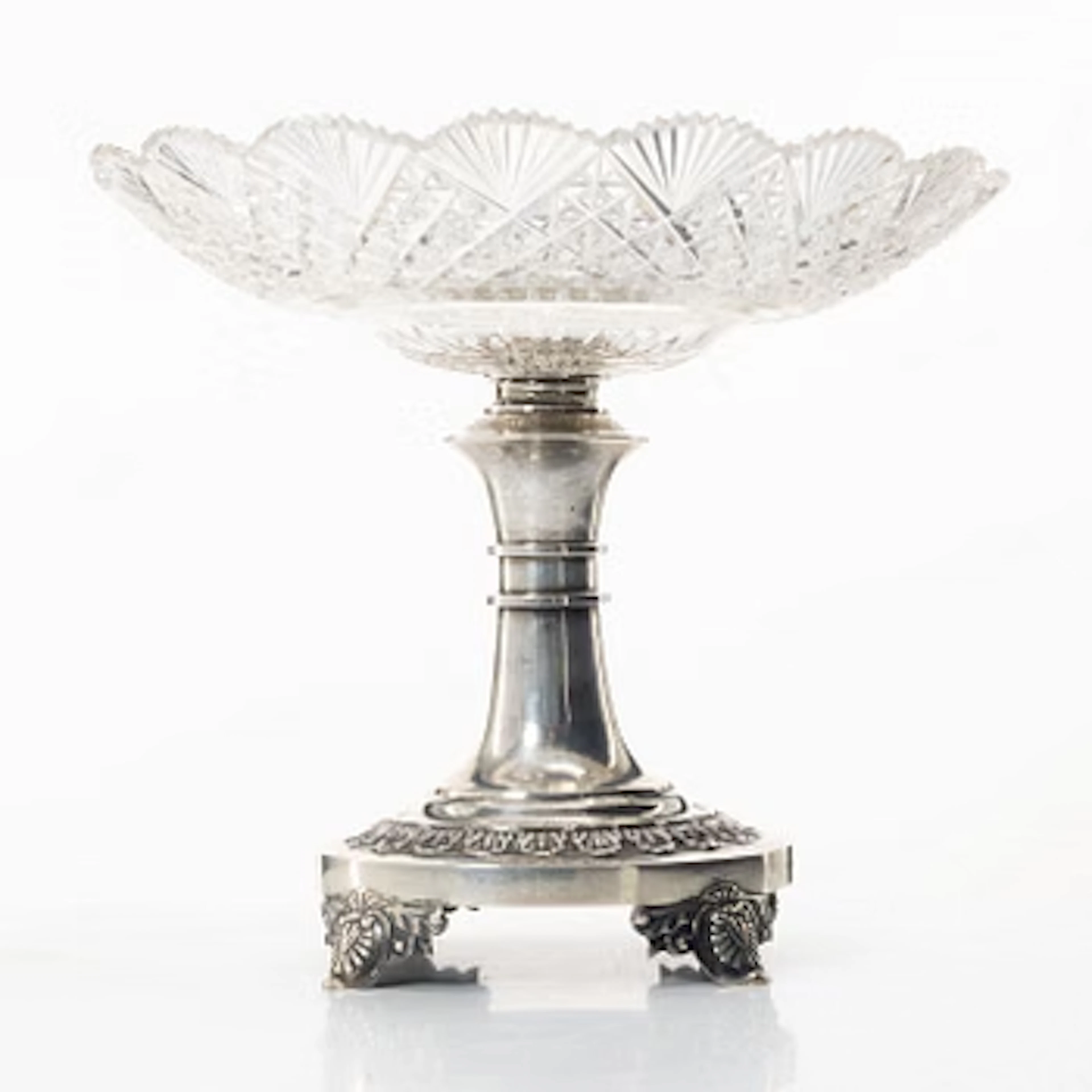 Gustaf Möllenborg, A glass and silver tazza, Stockholm 1834.
