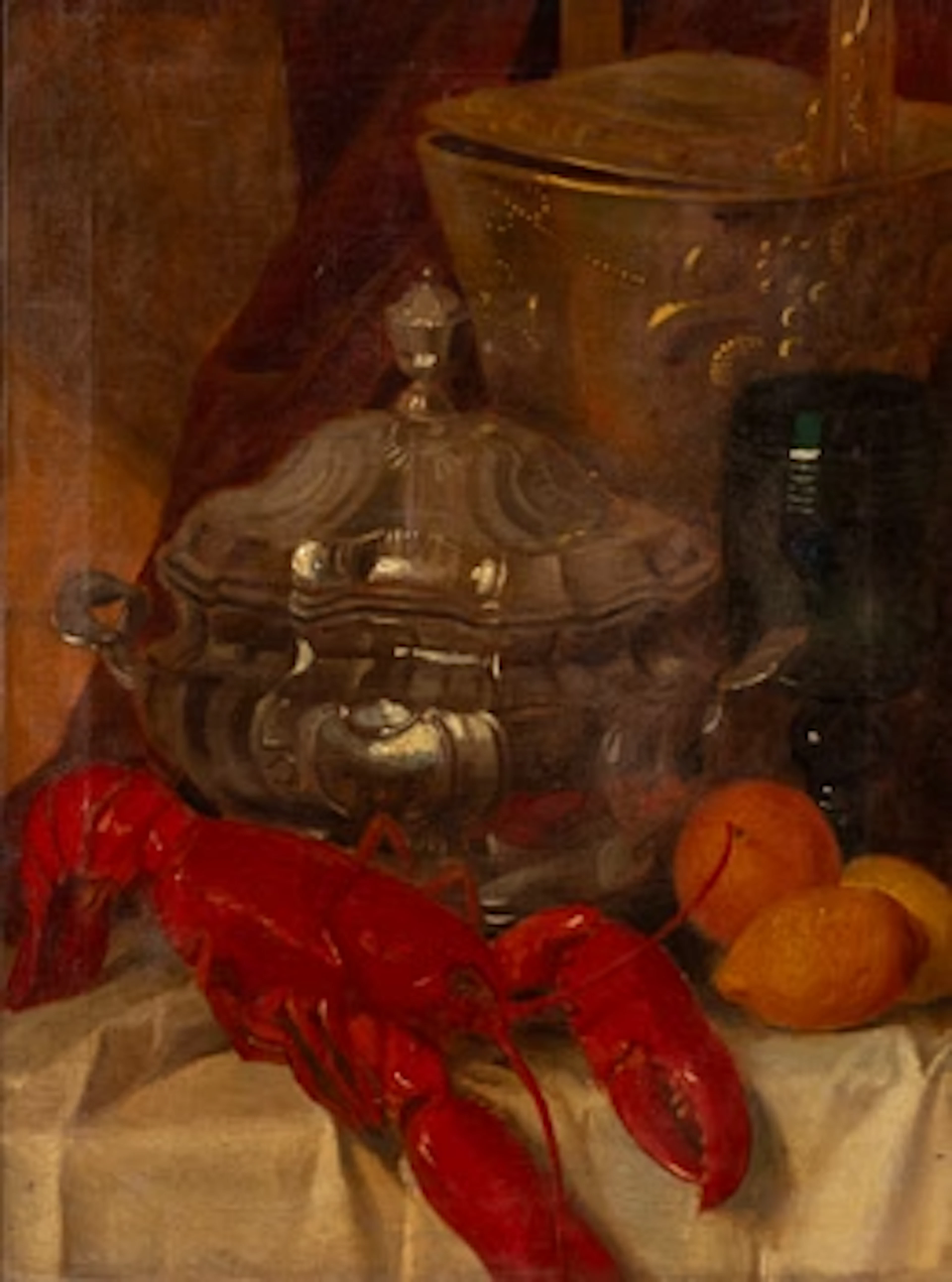 Unknown artist, 19th century, Still life with lobster.