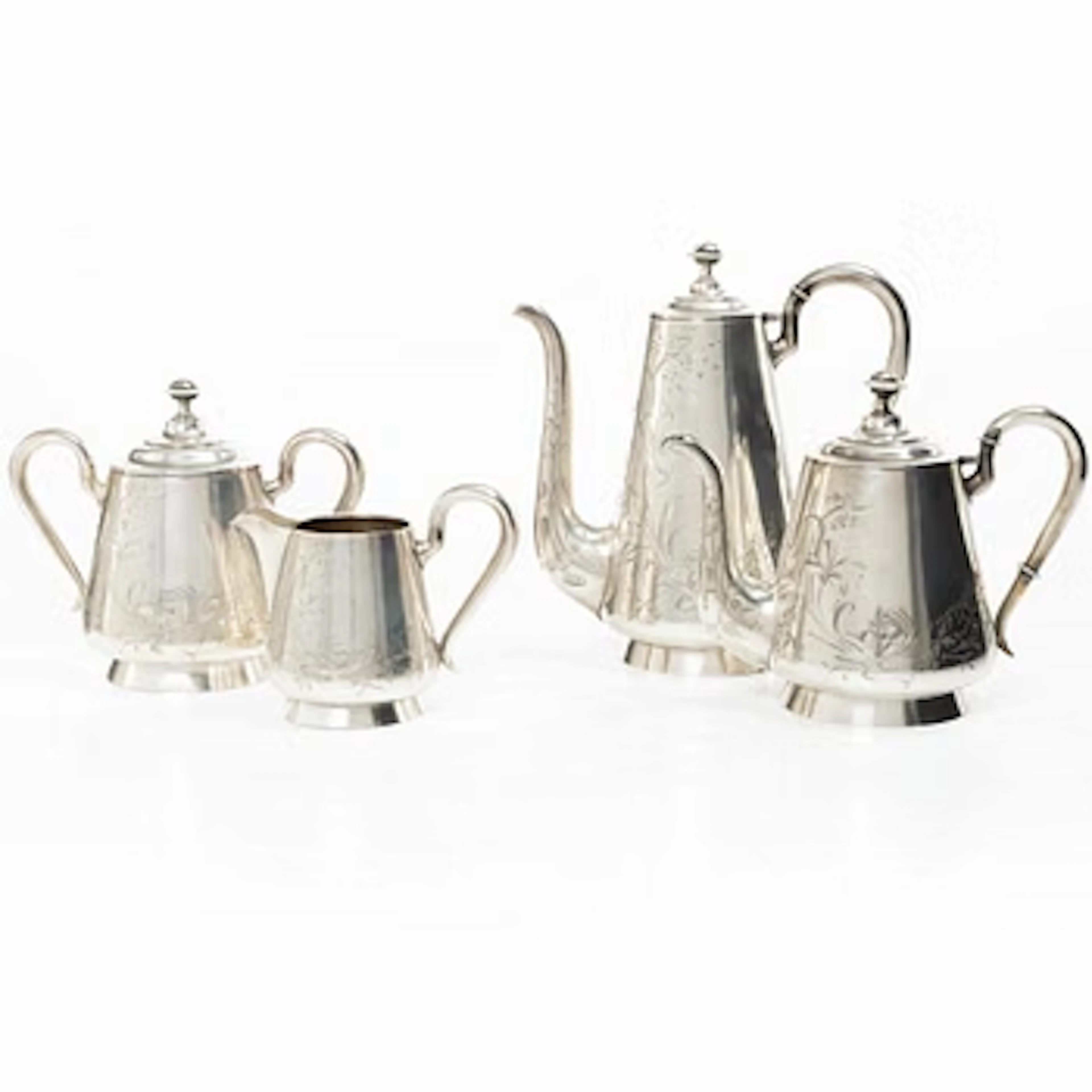 A Russian silver tea and coffee set, mark of Victor Fink, Moscow