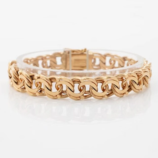 Bracelet, 18K gold Bismarck link.