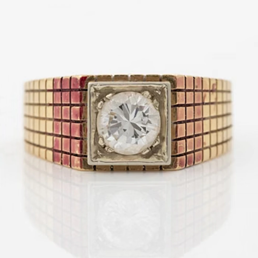 Ring, 18K gold with a brilliant-cut diamond.