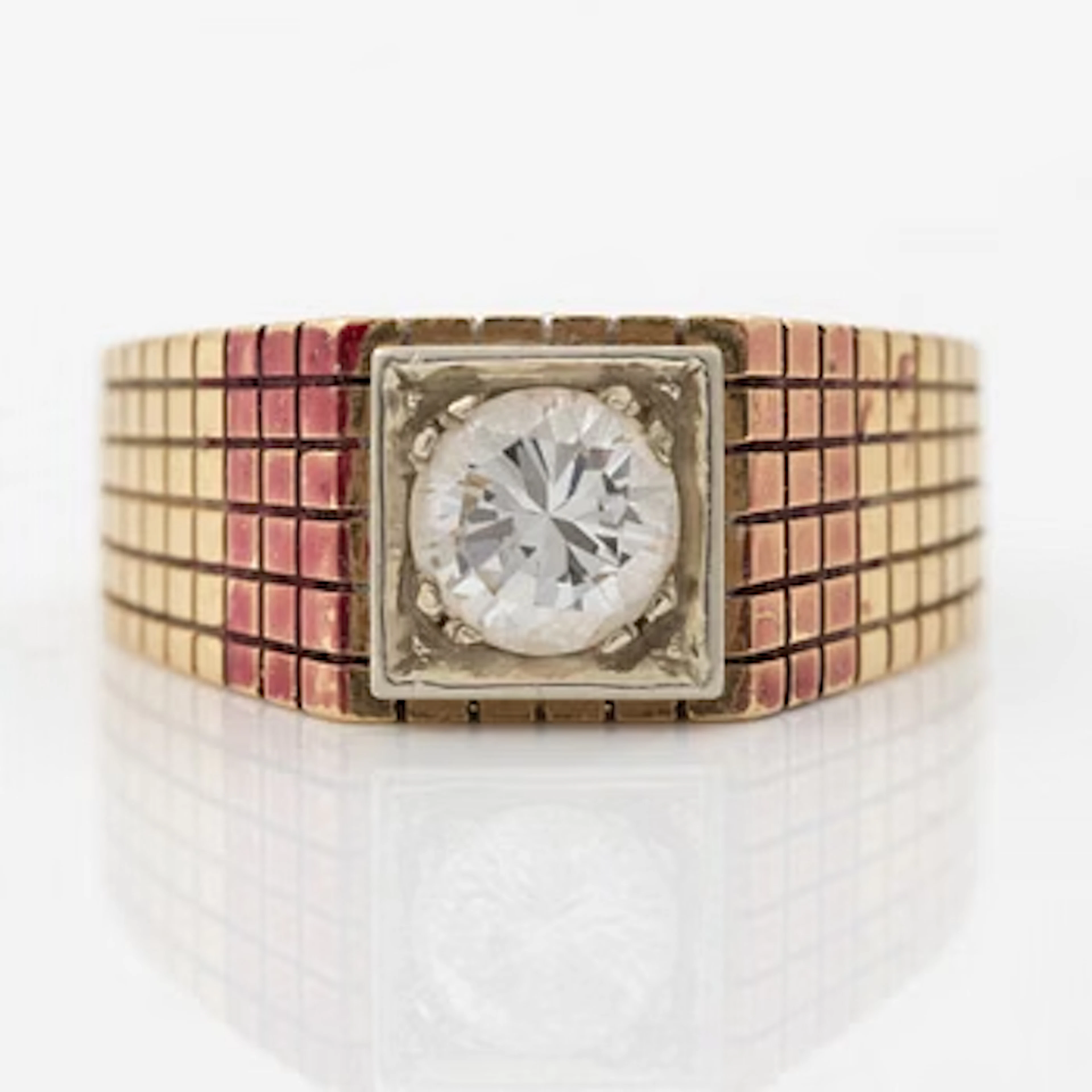 Ring, 18K gold with a brilliant-cut diamond.