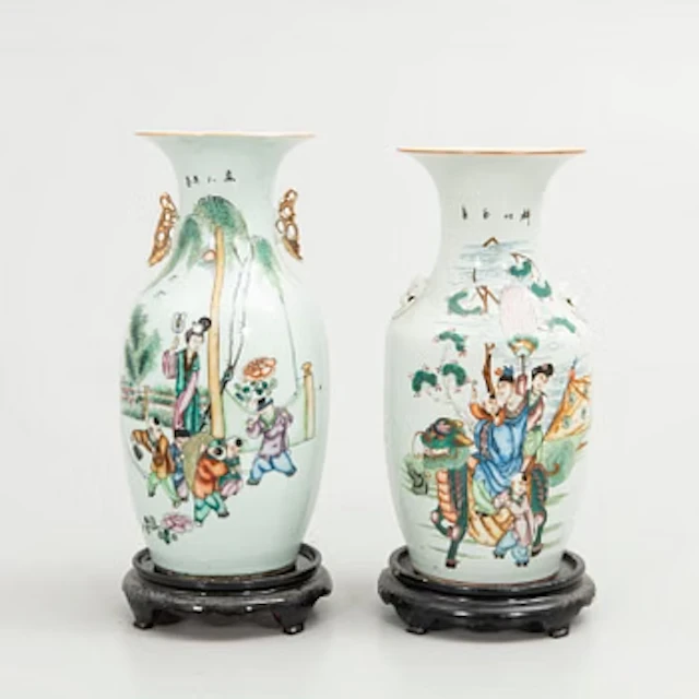 Floor vases, 2 pcs, porcelain, China, 20th century.
