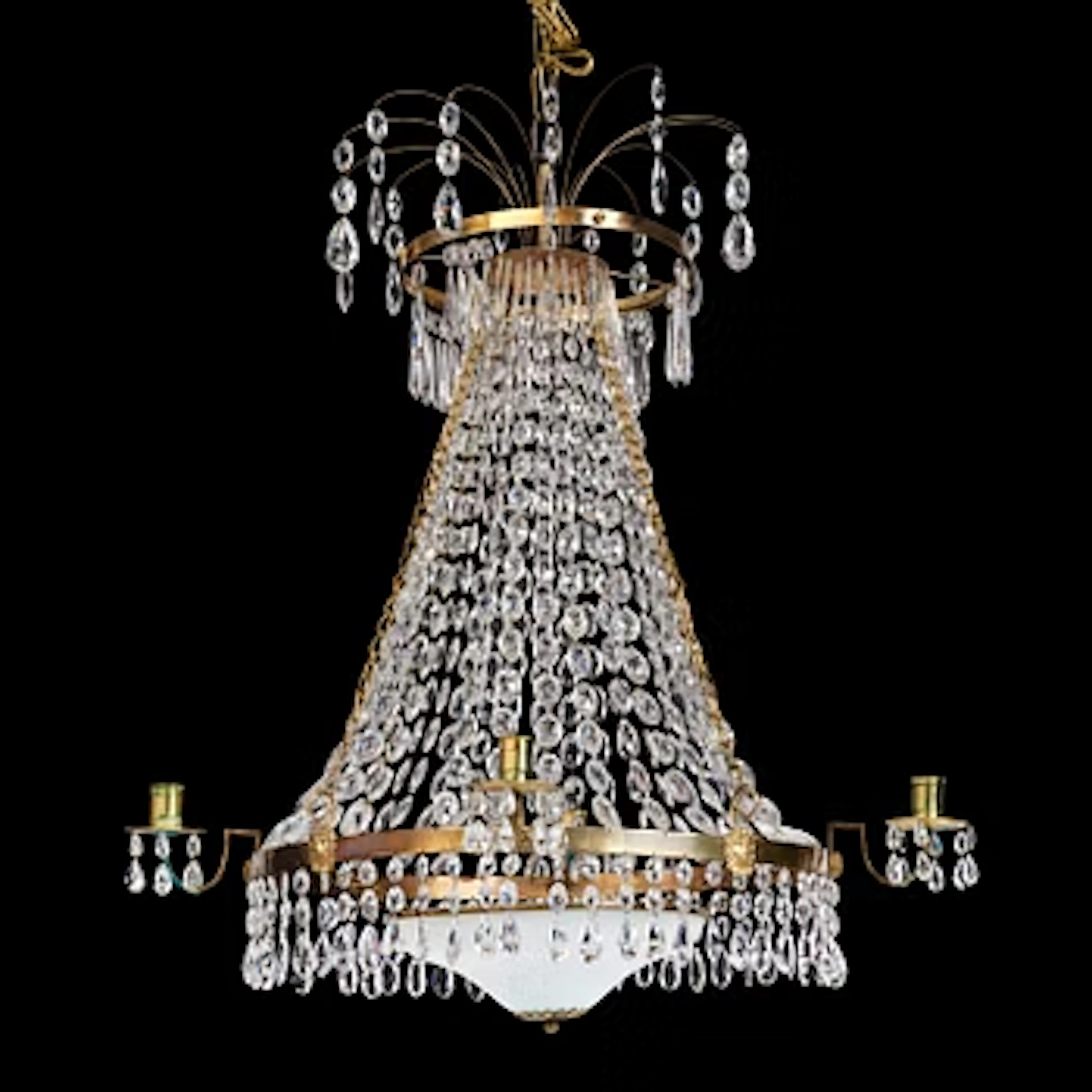 A late Gustavian five-light chandelier, late 18th century.