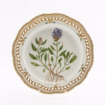 Plate "Flora Danica" Royal Copenhagen Denmark porcelain.