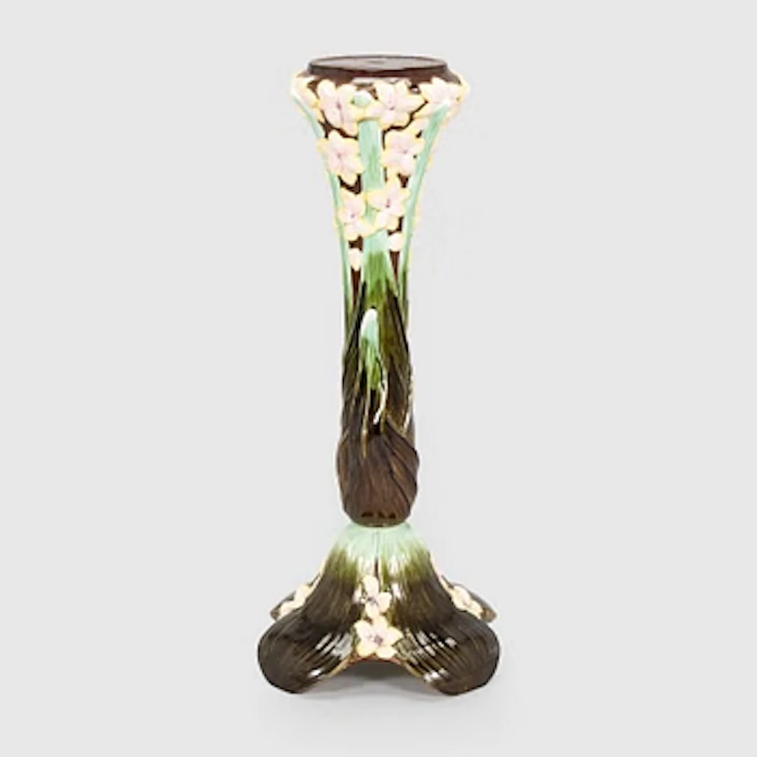 Flower pedestal, majolica, early 20th century.