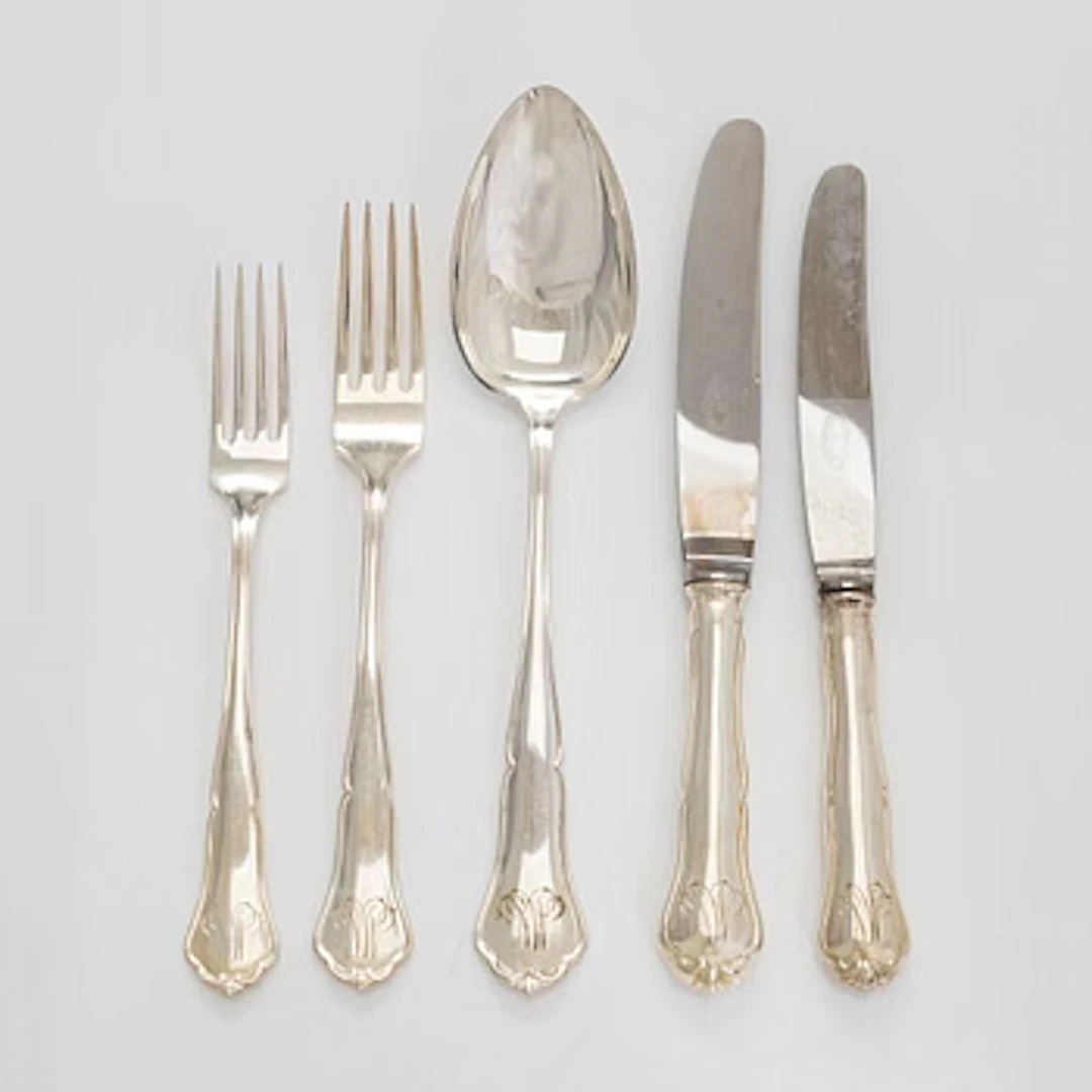Silver cutlery, 43 pieces, "Chippendale", Kultakeskus, Tavastehus, 1960.