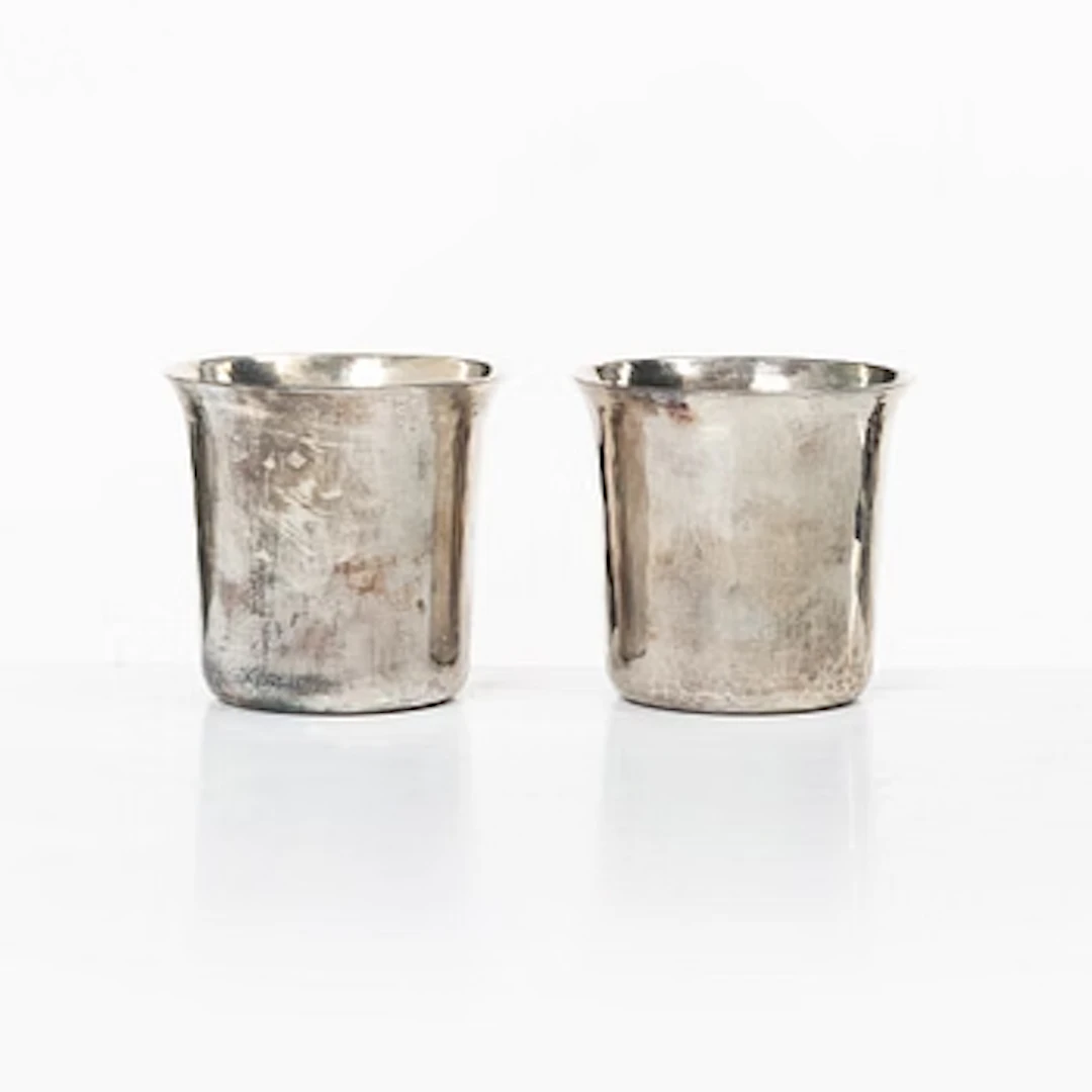 Einar Telander, A pair of silver cups, in case, Einar Telander Silversmithy