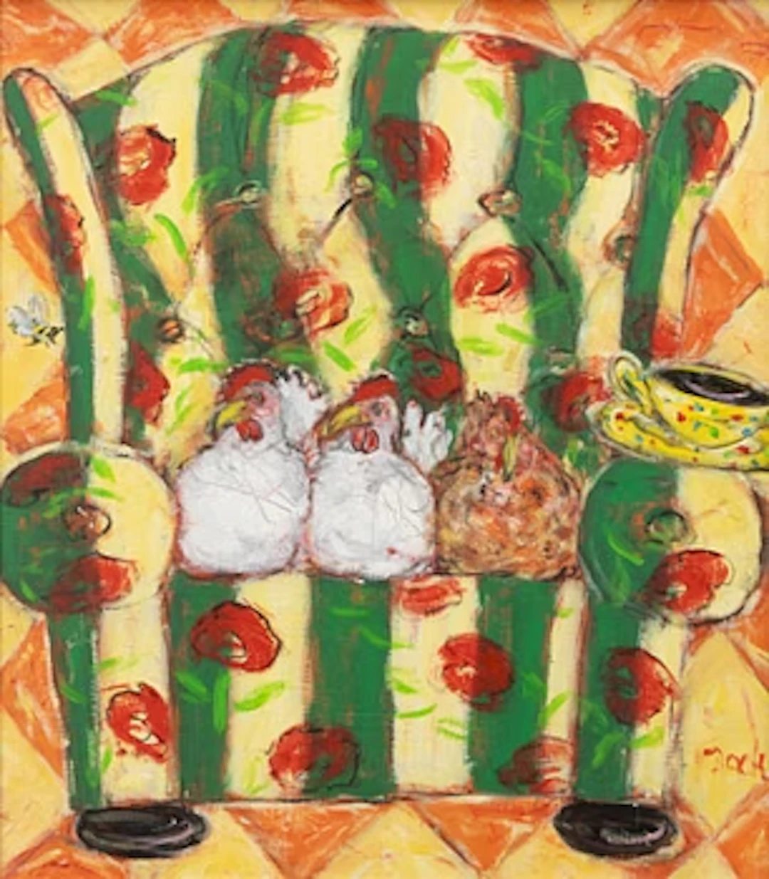 Jack Sangwill, Hens in an Armchair.