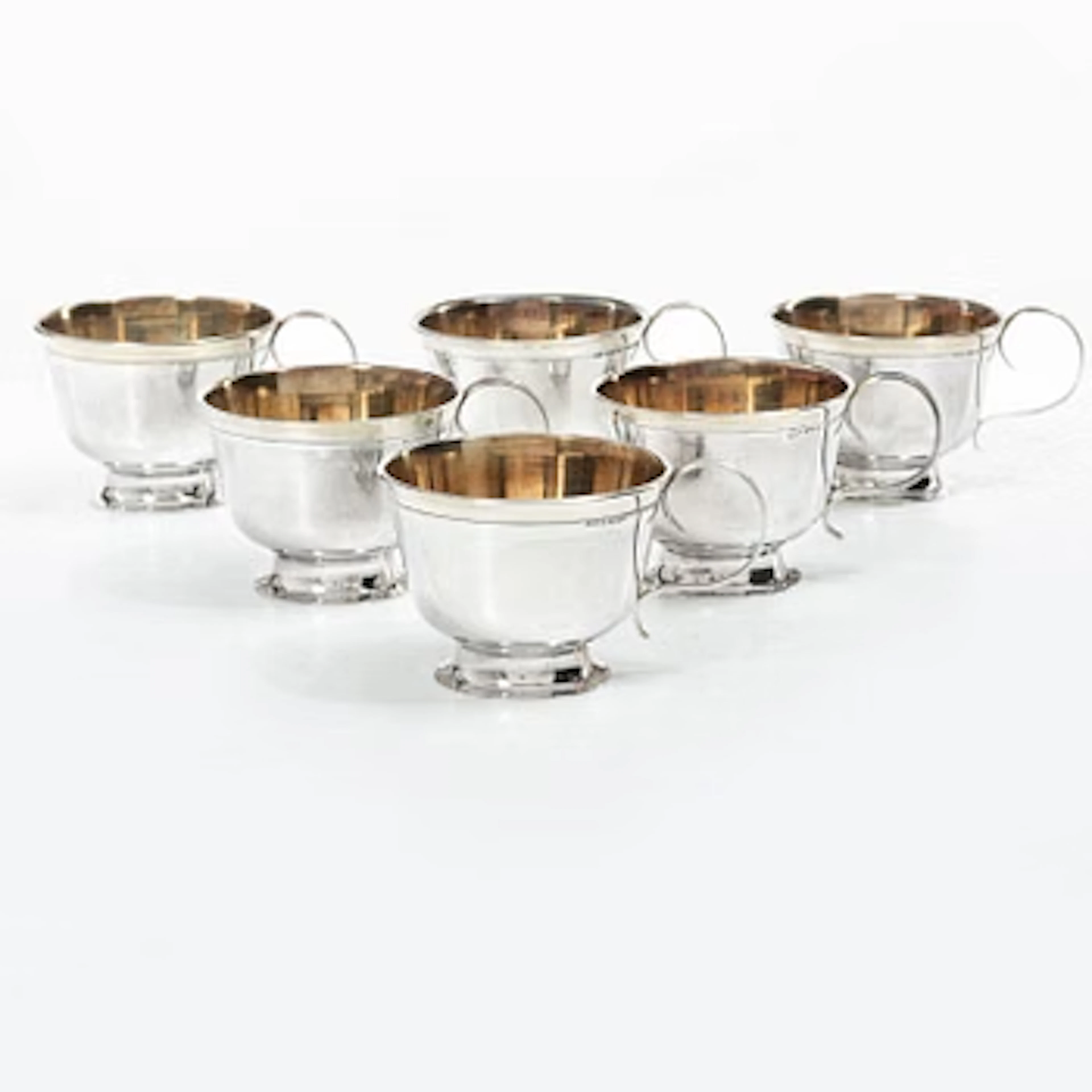 Six Swedish silver cups, mark of Arkala Johanna Gottschalk, Stockholm, 1960s.