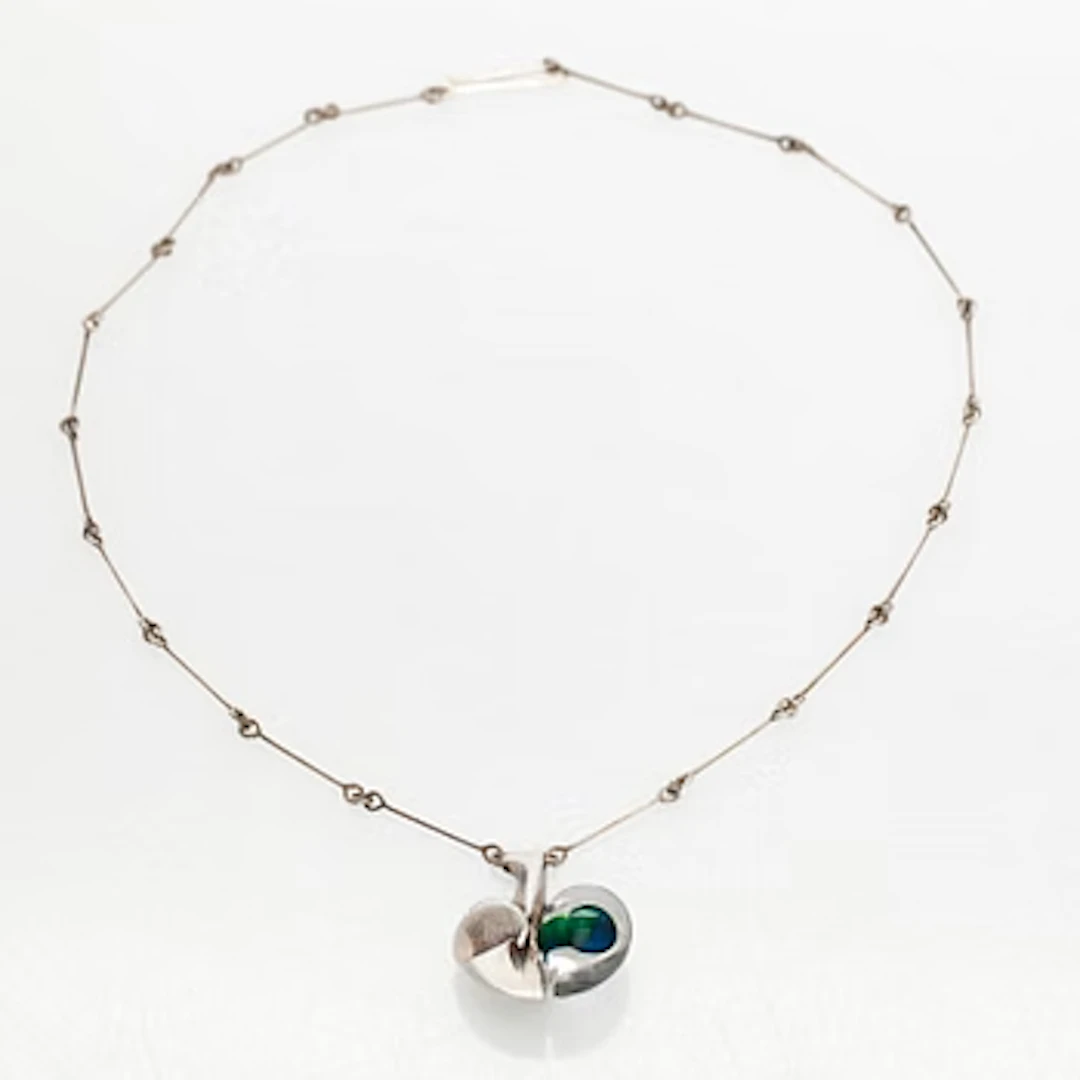 Björn Weckström, pendant, “Space apple”, silver, acrylic, Lapponia 1979.