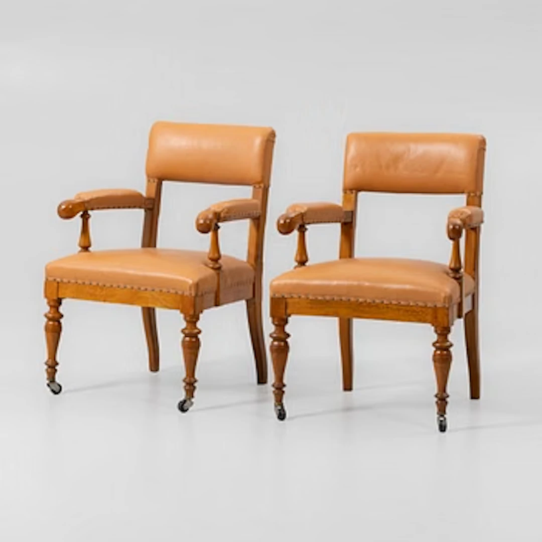 Armchairs, a pair, early 20th century.