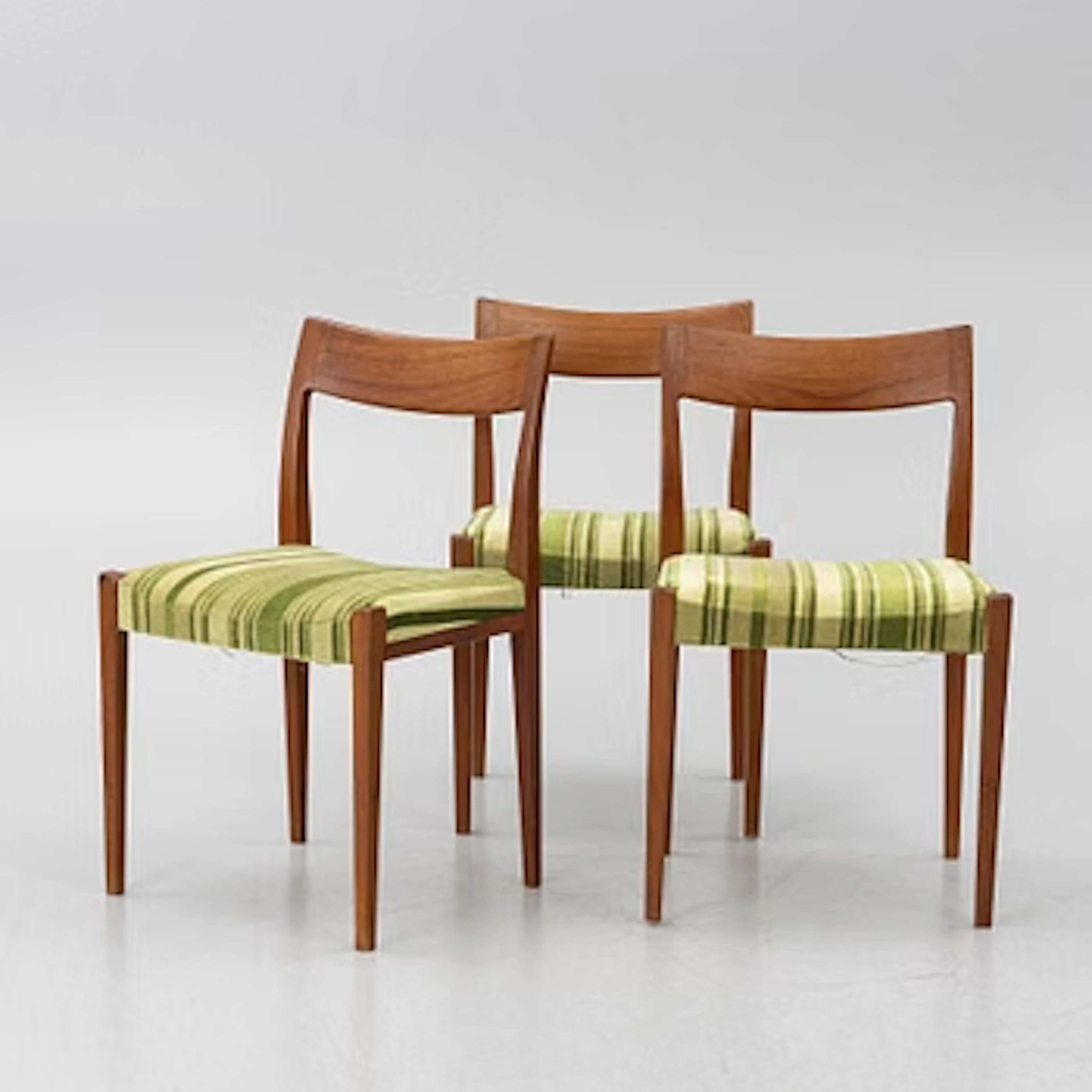 Yngve Ekström, 3 chairs, “Kontiki”, Troeds, second half of the 20th century.