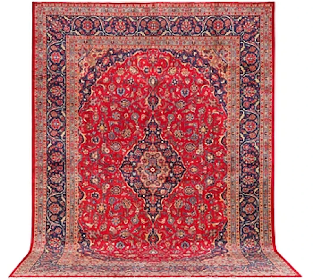 A Keshan carpet, c. 408 x 295 cm.