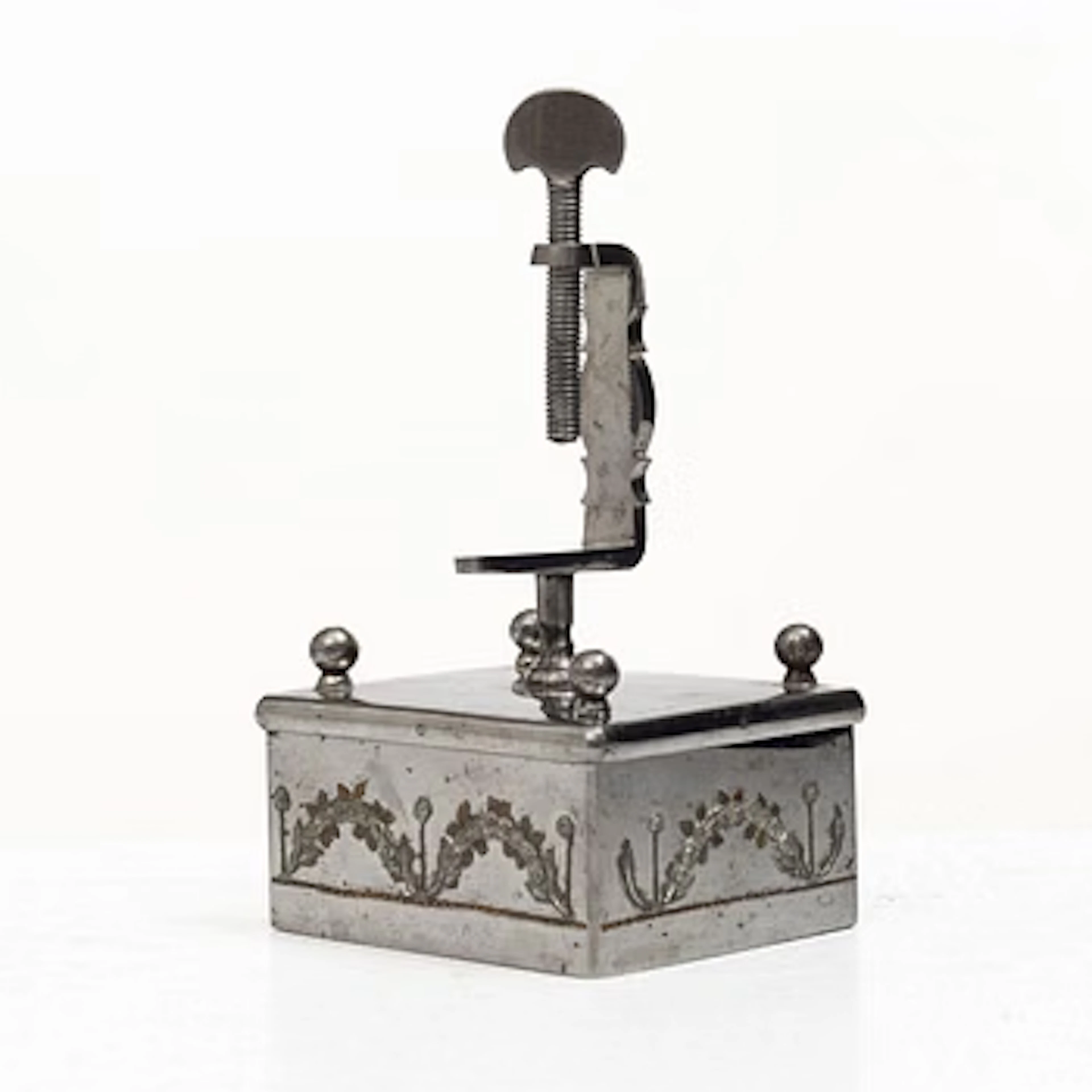 A Tula needle table clamp, Russia, ca 1800.