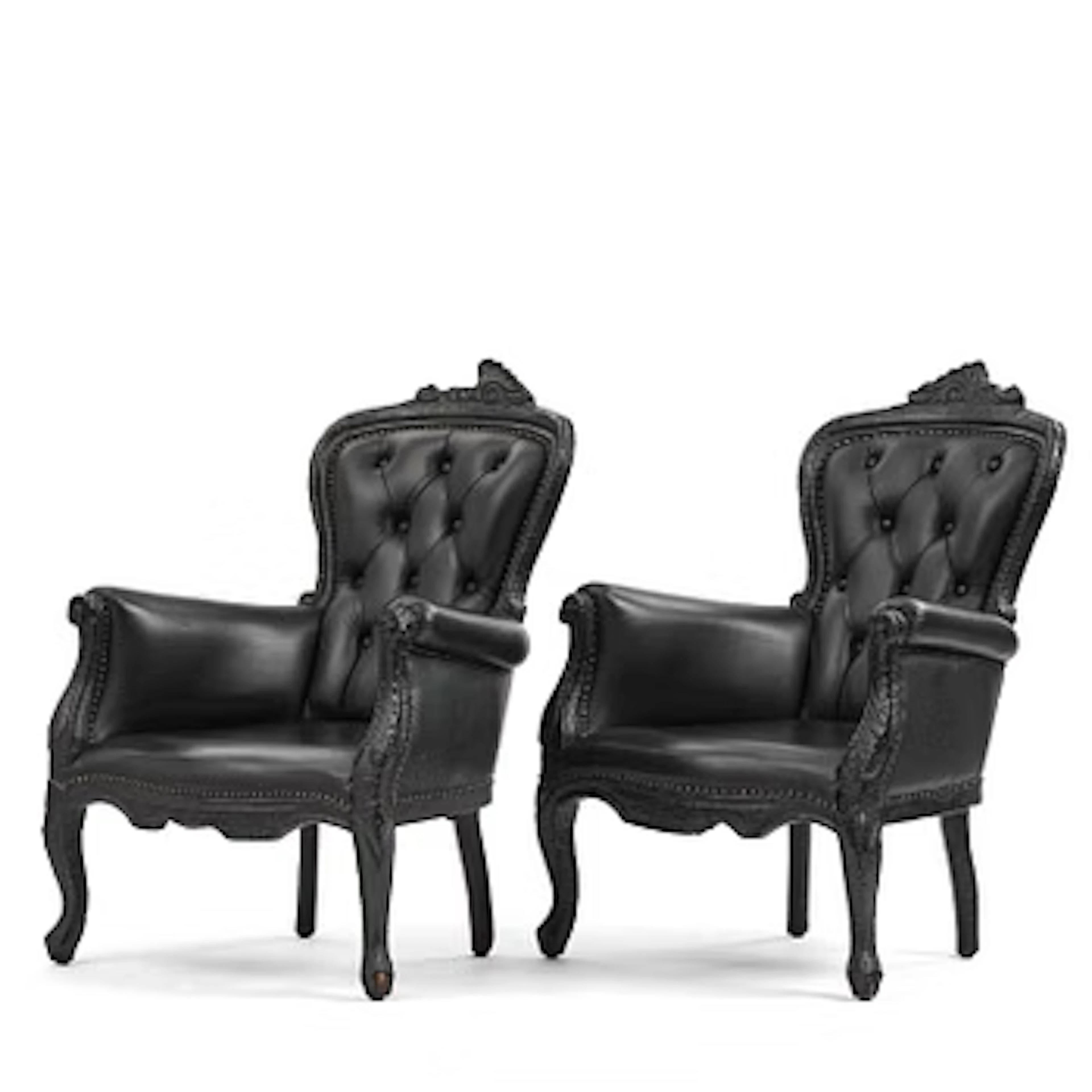 Maarten Baas, a pair of “Smoke Armchairs”, Moooi, the Netherlands, post 2002.