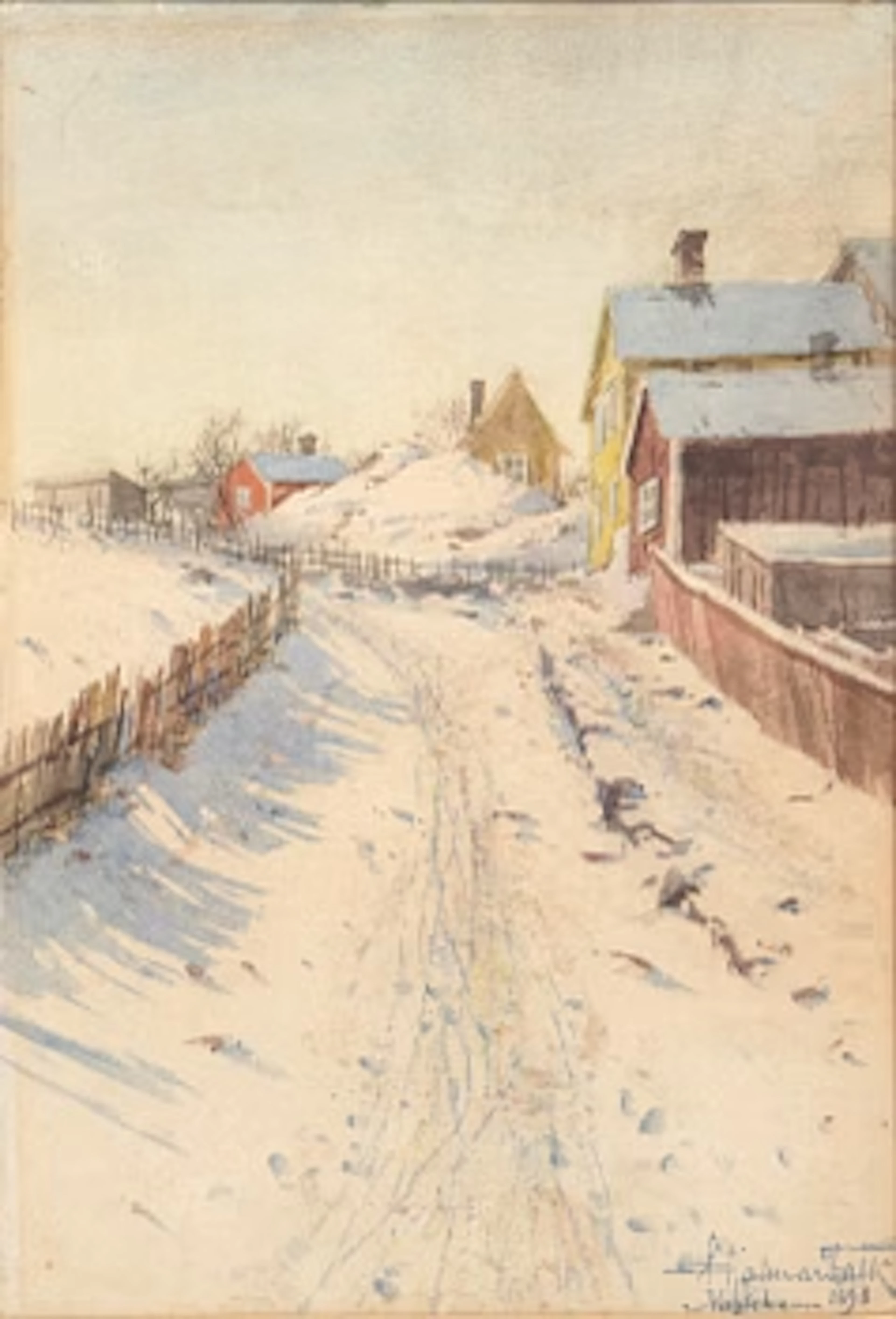 Hjalmar Falk, Two watercolours.