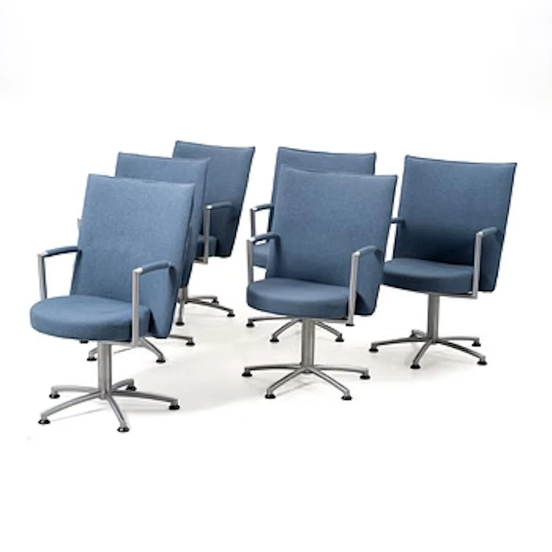 Swivel chairs, 6, “Partner”, Erik Jörgensen Möbelfabrik, Denmark.