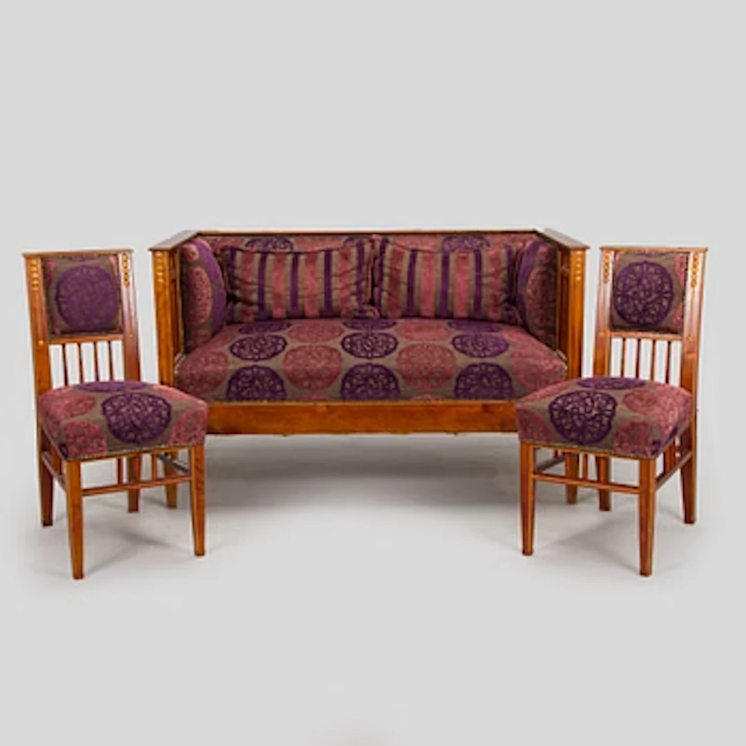 A 3-piece furniture suite, made to order for a private home, early