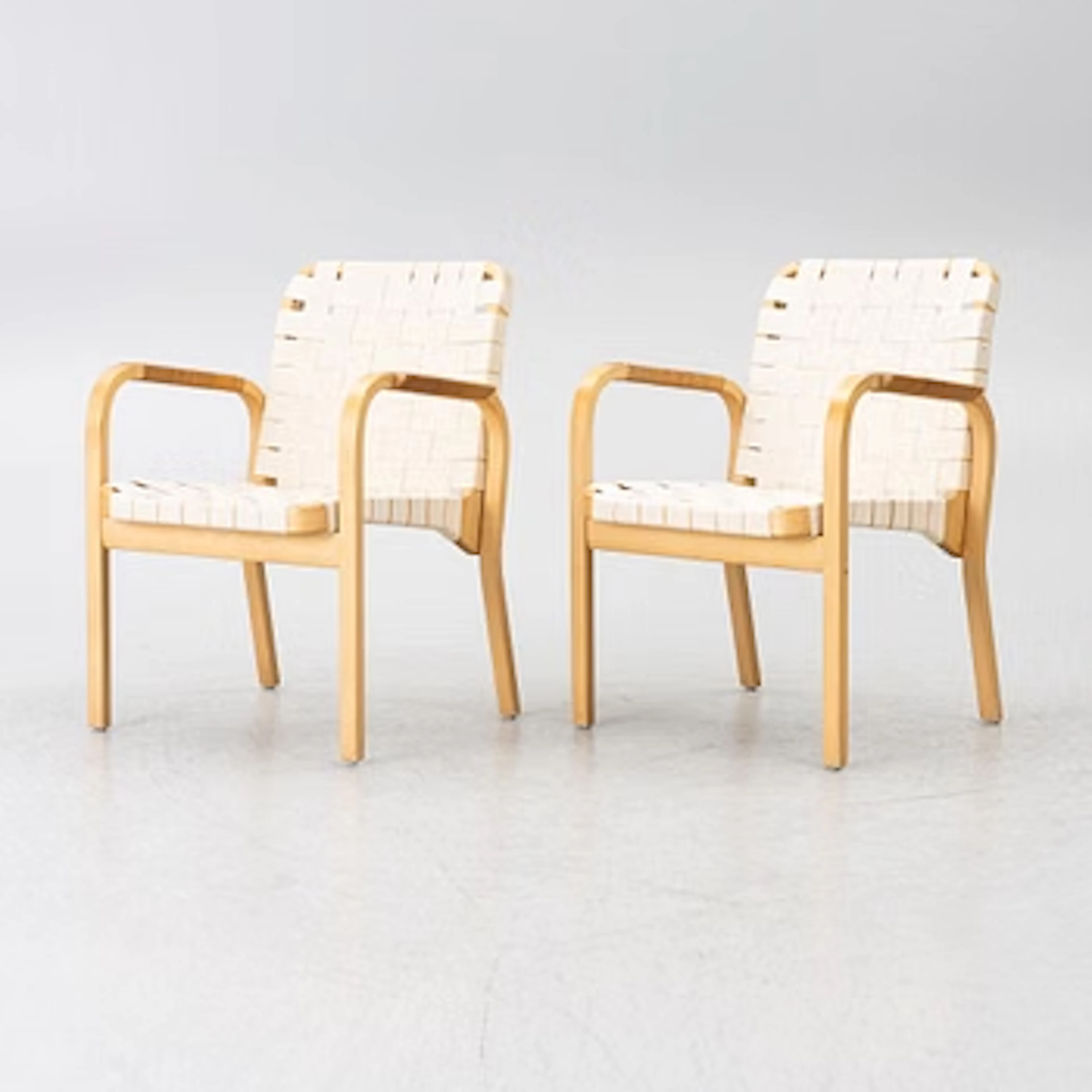 Alvar Aalto, Armchairs, a pair, model 45, Artek, Finland.