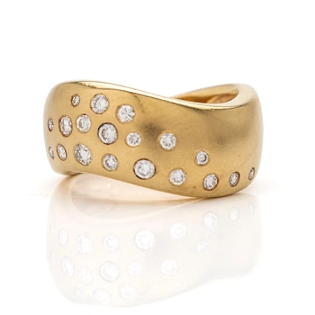 Heribert Engelbert, 18K gold ring with diamonds, Stockholm 1998.
