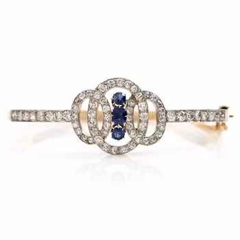 A bracelet in 18K gold and platinum set with old-cut diamonds and