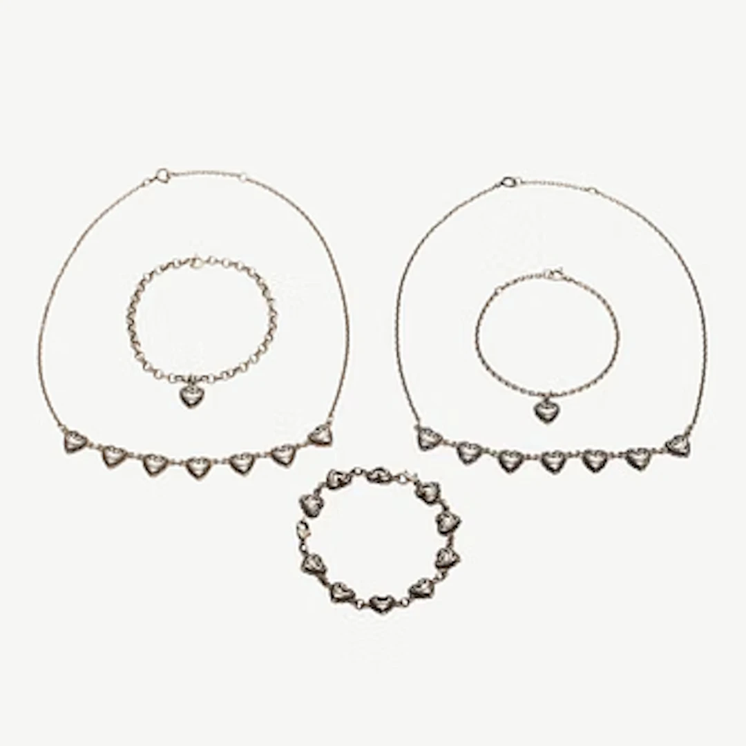 Kalevala Koru, jewellery set, 5 pieces, “Talon sydän", silver.